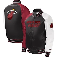 Veste universitaire à boutons-pression Miami Heat Raglan noire Starter pour jeune