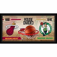 Miami Heat vs. Boston Celtics Framed 10" x 20" House Divided Collage