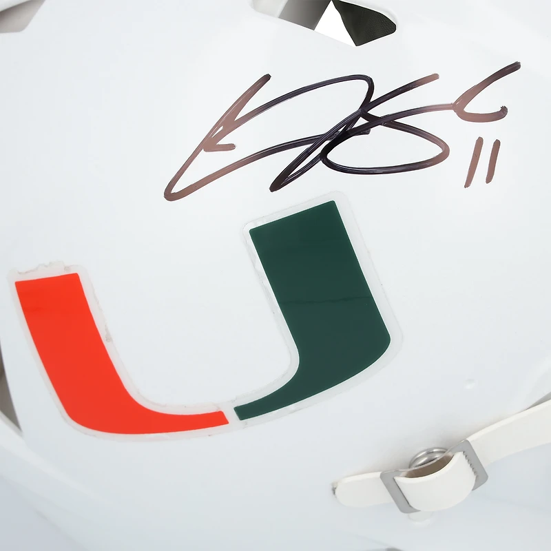 Carson Beck Miami Hurricanes Autographed Riddell Speed Authentic Helmet