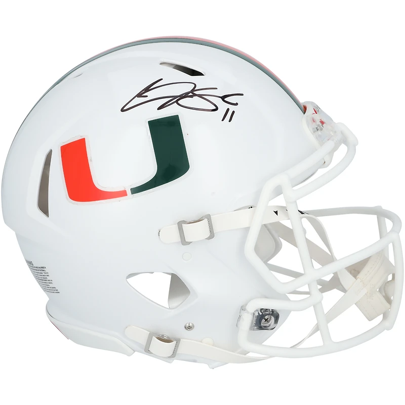 Casque Riddell Speed Authentic autographié par Carson Beck (Miami Hurricanes)