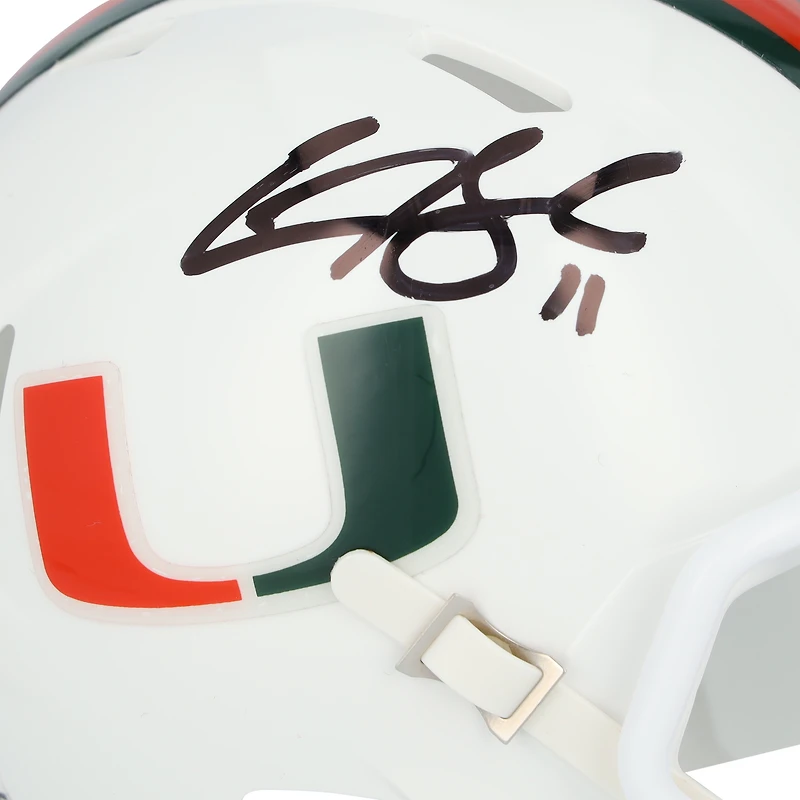 Mini-casque Riddell Speed autographié par Carson Beck (Miami Hurricanes)
