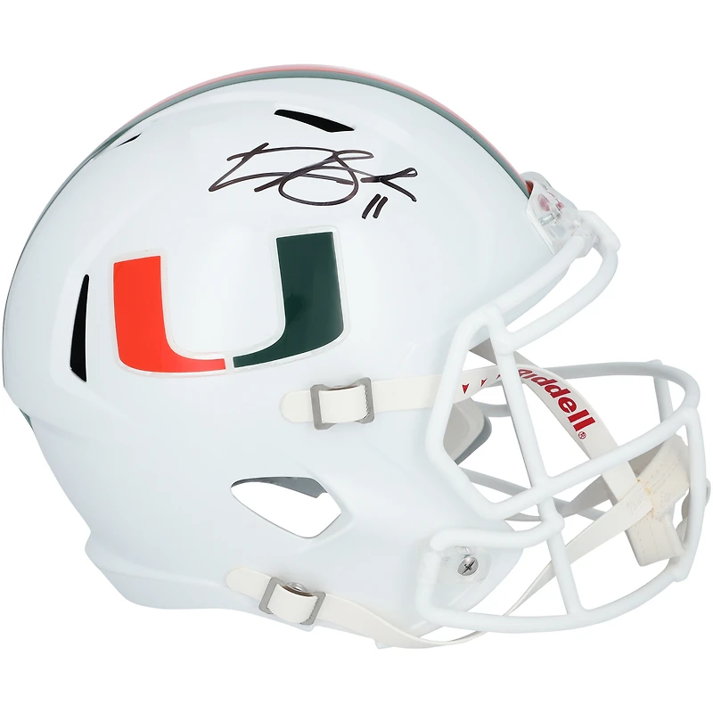 Casque réplique Riddell Speed ​​autographié par Carson Beck des Miami Hurricanes