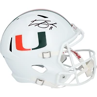 Casque réplique Riddell Speed ​​autographié par Carson Beck des Miami Hurricanes