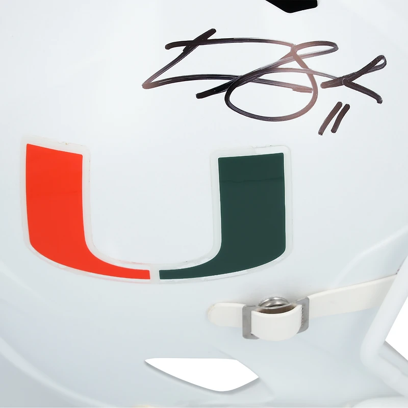 Casque réplique Riddell Speed ​​autographié par Carson Beck des Miami Hurricanes