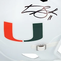 Casque réplique Riddell Speed ​​autographié par Carson Beck des Miami Hurricanes