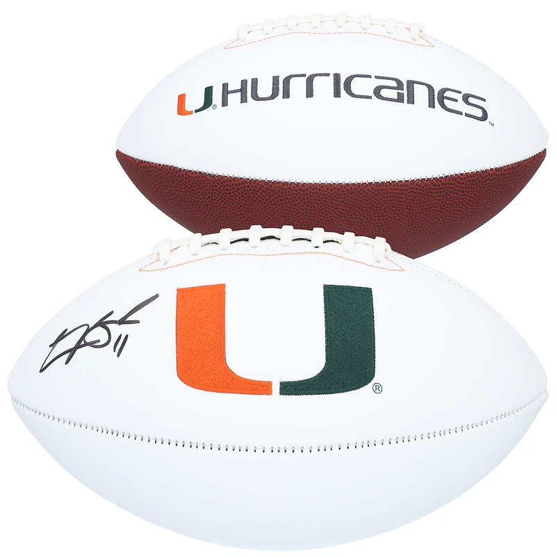 Carson Beck Miami Hurricanes Autographed White Panel Football