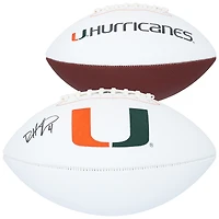 Ballon de football Rawlings White Panel autographié par Devin Hester