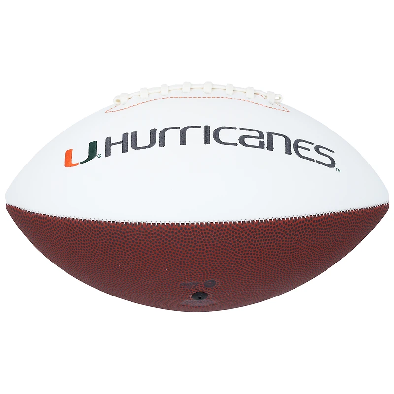 Ballon de football Rawlings White Panel autographié par Devin Hester