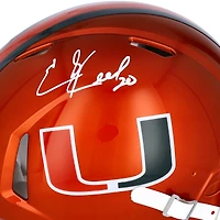 Casque Riddell Flash Alternate Speed ​​Authentic autographié par Ed Reed des Miami Hurricanes