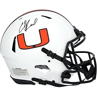 Casque Riddell Lunar Speed ​​authentique autographié par Ed Reed Miami Hurricanes