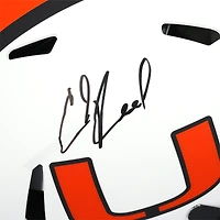Casque Riddell Lunar Speed ​​authentique autographié par Ed Reed Miami Hurricanes