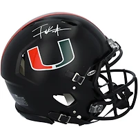 Casque Riddell Miami Nights Satin Black Speed ​​Authentic autographié par Frank Gore des Miami Hurricanes