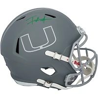 Casque réplique Riddell Slate Speed ​​autographié par Frank Gore des Miami Hurricanes