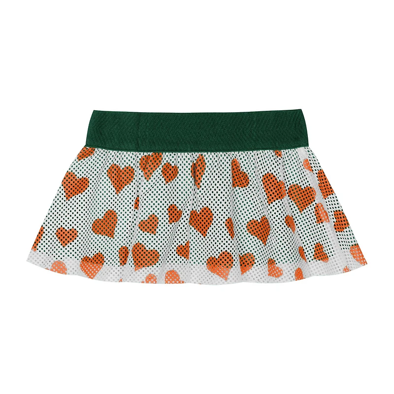 Ensemble deux pièces pour nouveau-né et bébé fille Miami Hurricanes Love My Team Body jupe