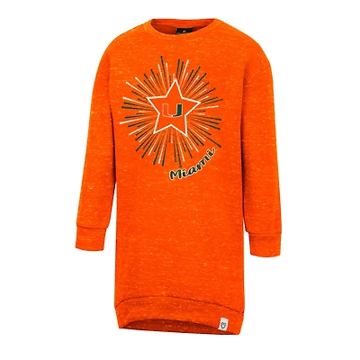 Girls Toddler Colosseum Orange Miami Hurricanes Cindy Lou Sweatshirt Dress