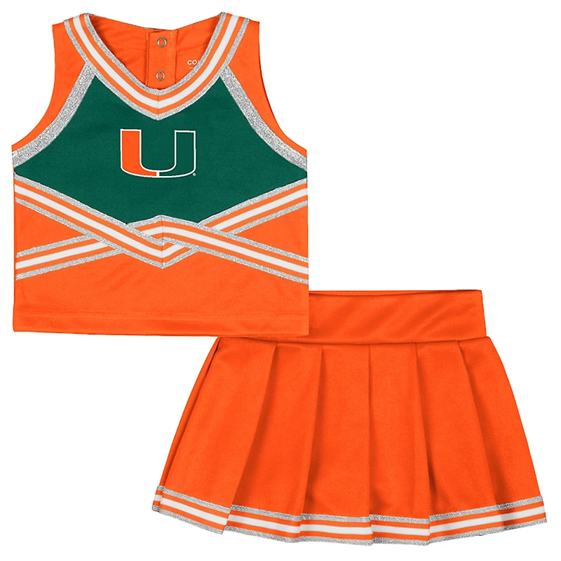Girls Toddler Colosseum Orange Miami Hurricanes Lollipop Park Cheer Two-Piece Set