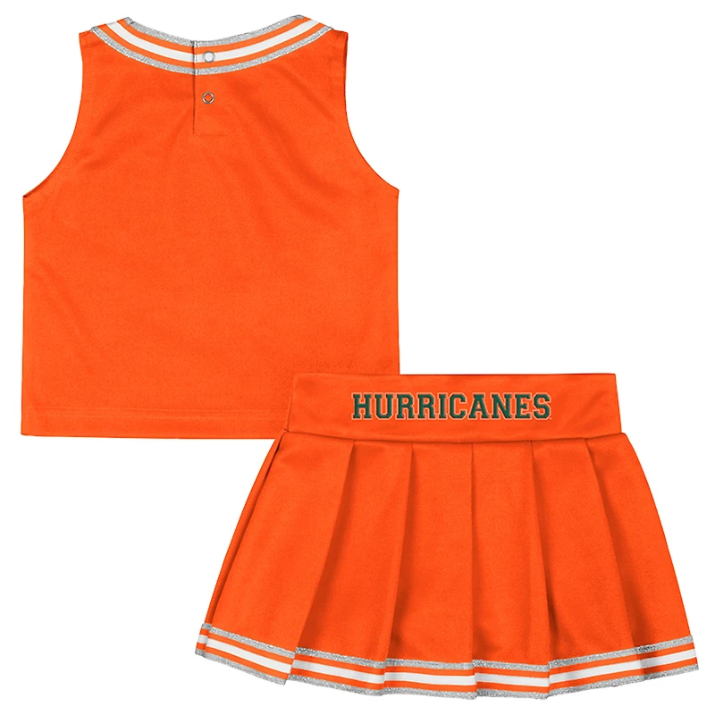 Girls Toddler Colosseum Orange Miami Hurricanes Lollipop Park Cheer Two-Piece Set