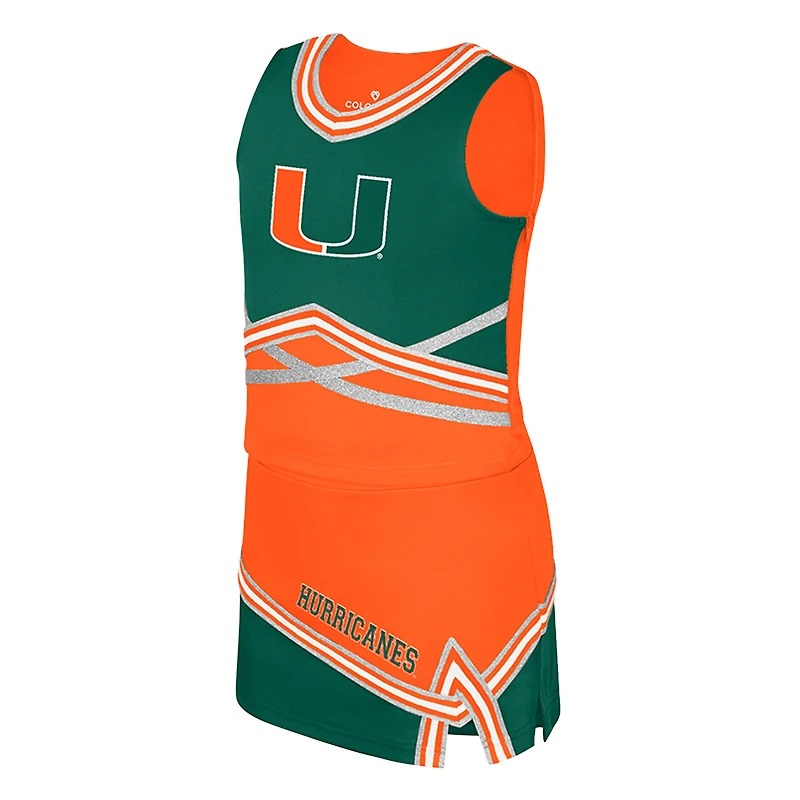 Ensemble deux pièces pour jeunes filles Colosseum Orange Miami Hurricanes Lollipop Park Cheer
