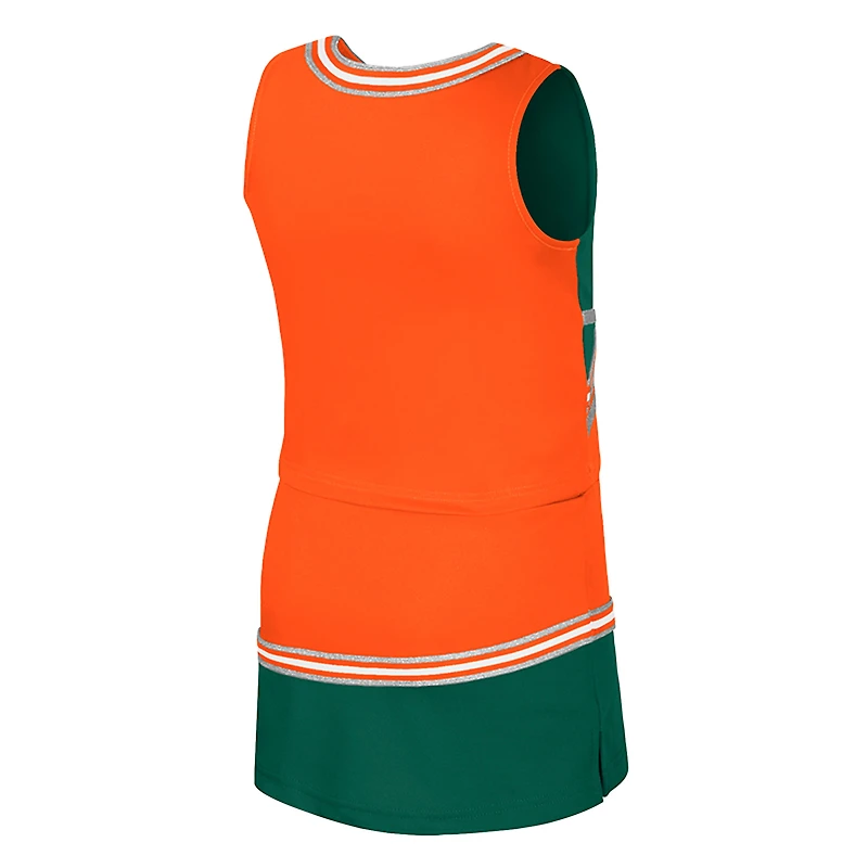 Girls Youth Colosseum Orange Miami Hurricanes Lollipop Park Cheer Two-Piece Set