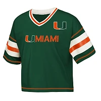 T-shirt col V vert pour jeunes filles Outerstuff, maillot des Hurricanes de Miami Gridiron