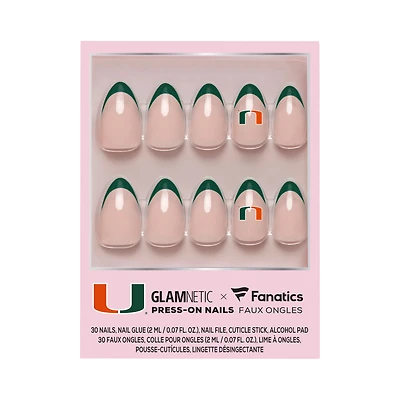 Kit manucure Glamnetic x Fanatics Miami Hurricanes