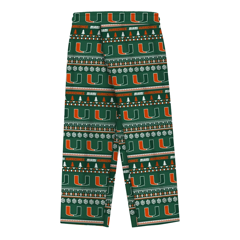 Infant & Newborn Outerstuff Green Miami Hurricanes Ugly Sweater Pajama Set