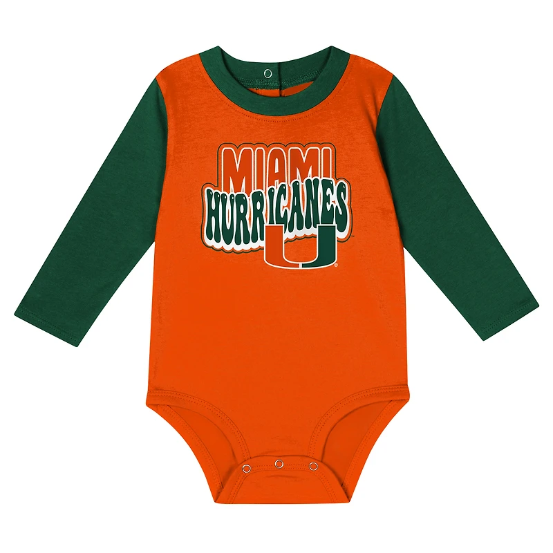Ensemble body et pantalon à manches longues pour bébé Hunter Green Miami Hurricanes Double Up