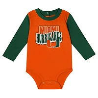 Ensemble body et pantalon à manches longues pour bébé Hunter Green Miami Hurricanes Double Up