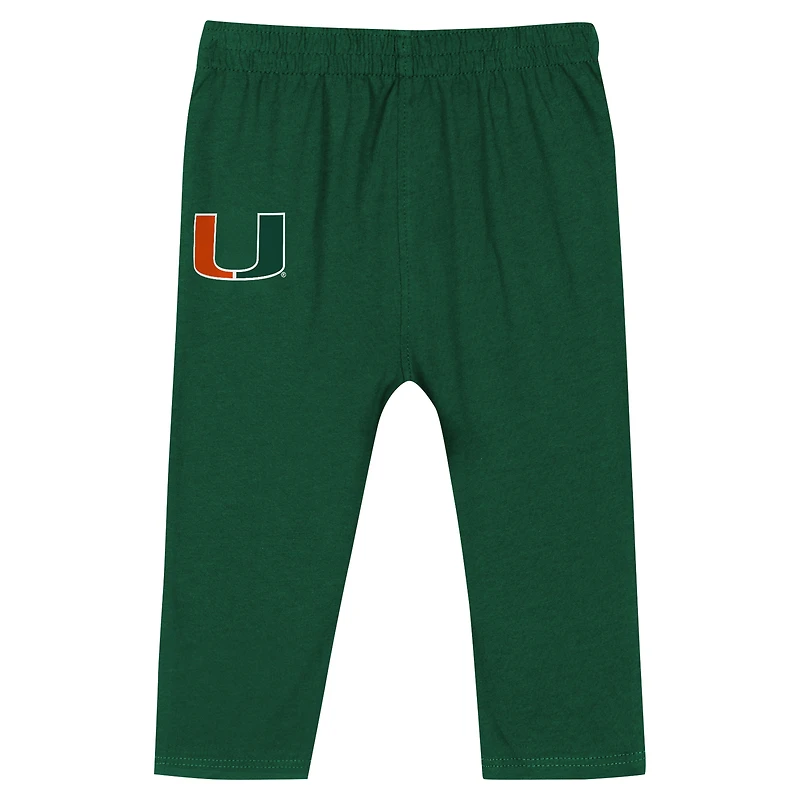 Ensemble body et pantalon à manches longues pour bébé Hunter Green Miami Hurricanes Double Up