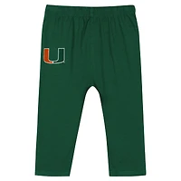 Ensemble body et pantalon à manches longues pour bébé Hunter Green Miami Hurricanes Double Up