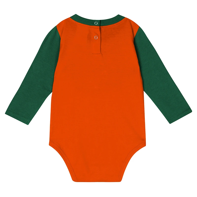 Ensemble body et pantalon à manches longues pour bébé Hunter Green Miami Hurricanes Double Up
