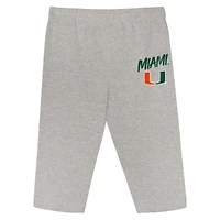 Infant Outerstuff Green/Orange Miami Hurricanes Double Down Bodysuit and Pants 3-Piece Set