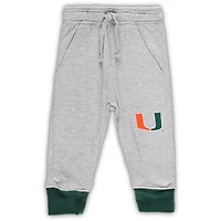 Infant Wes & Willy Heather Gray Miami Hurricanes Jie Long Sleeve Bodysuit Pants Set