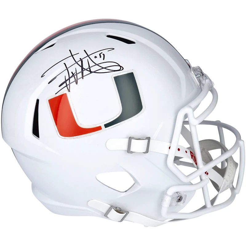 Réplique du casque Riddell Speed ​​autographié par Jonathan Vilma des Miami Hurricanes