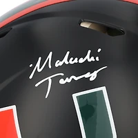 Casque authentique Riddell noir Miami Nights Speed ​​autographié par Malachi Toney, des Miami Hurricanes