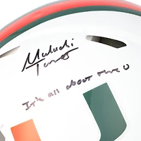 Malachi Toney Miami Hurricanes Autographed Riddell Speed Authentic Helmet with "It's All About the U" Inscription
