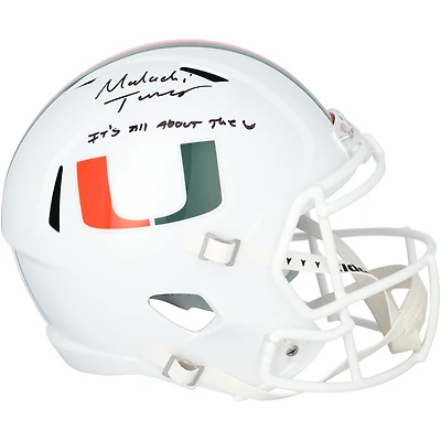 Malachi Toney Miami Hurricanes Autographed Riddell Speed Replica Helmet with "It's All About the U" Inscription