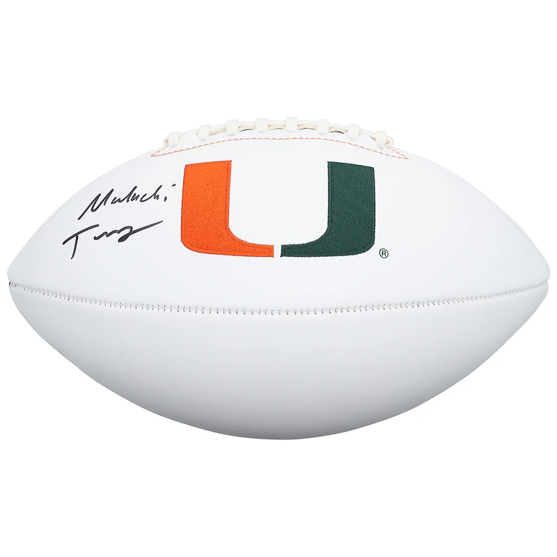Malachi Toney Miami Hurricanes Autographed White Panel Football