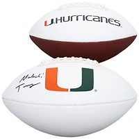 Ballon de football à panneau blanc autographié par Malachi Toney des Miami Hurricanes