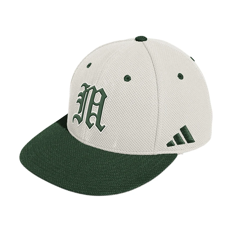 Casquette de baseball ajustée On-Field pour homme adidas crème Miami Hurricanes