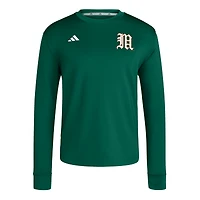 Men's adidas  Green Miami Hurricanes Dugout Pullover Sweatshirt