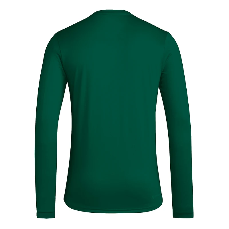 Men's adidas  Green Miami Hurricanes Locker On-Court the Fade AEROREADY Long Sleeve T-Shirt
