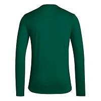 Men's adidas  Green Miami Hurricanes Locker On-Court the Fade AEROREADY Long Sleeve T-Shirt