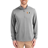 Pull à glissière quart de tour Virtue DryTec pour homme, gris, des Hurricanes Miami, Cutter & Buck