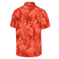 Men's Tommy Bahama  Orange Miami Hurricanes Coast Nuevo Fronds Camp Button-Up Top