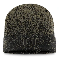 Men's Top of the World  Olive/Black Miami Hurricanes Cuffed Knit Two-Tone Hat