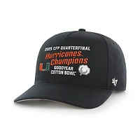 Men's '47 Black Miami Hurricanes College Football Playoff 2025 Cotton Bowl Champions Hitch Adjustable Hat