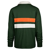 Men's '47 Green Miami Hurricanes Clubhouse Knox Thames Long Sleeve Rugby Polo