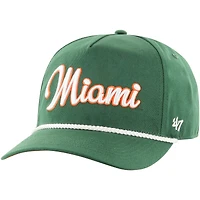 Casquette réglable '47 Green Miami Hurricanes Overhand Hitch pour hommes