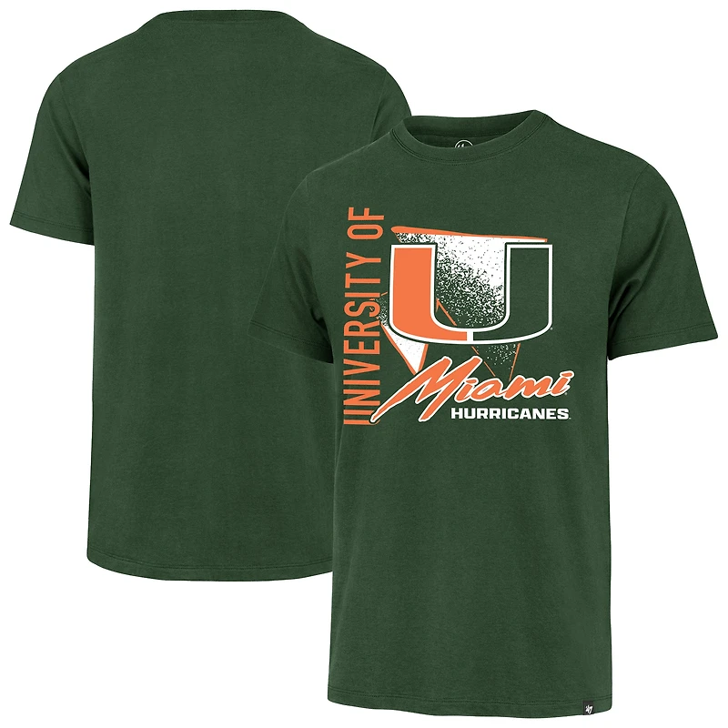 T-shirt Franklin pour homme, vert, avec inscription « 47 Miami Hurricanes »